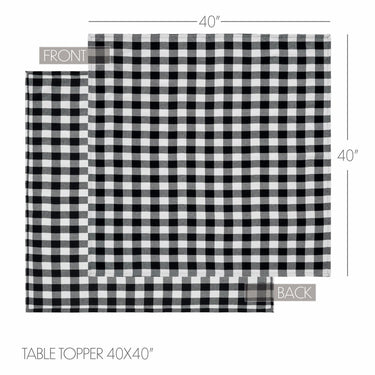 Annie Buffalo Check Black Table Topper 40x40 - The Fox Decor